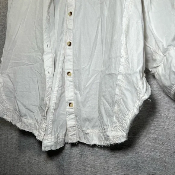 We The Free Crisp White Collared Button Down Shirt Size Large - Picture 10 of 16